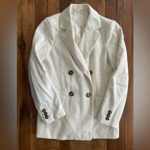 H&M Oversized Cream Corduroy Blazer